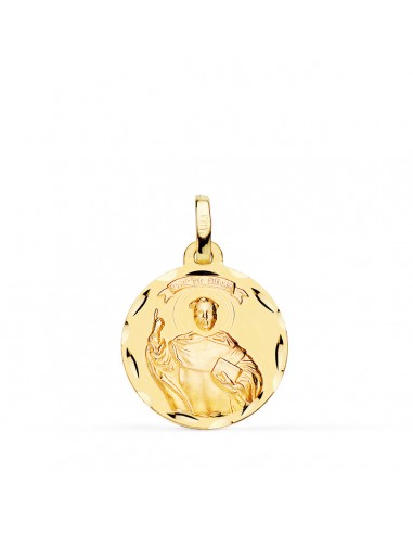 18K MEDALLA ORO AMARILLO SAN VICENTE FERRER TALLADA 18 MM