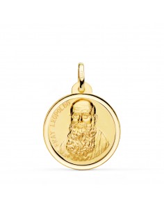 18K MEDALLA ORO AMARILLO FRAY LEOPOLDO BISEL 22 MM