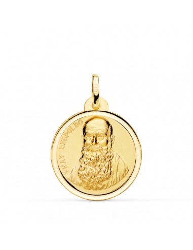 18K MEDALLA ORO AMARILLO FRAY LEOPOLDO BISEL 22 MM