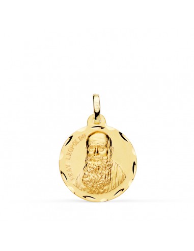 18K MEDALLA ORO AMARILLO FRAY LEOPOLDO TALLADA 18 MM
