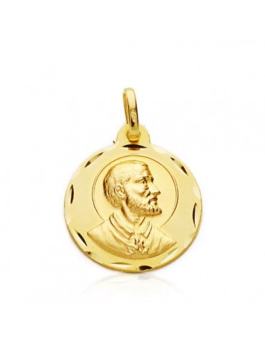 18K MEDALLA ORO AMARILLO SAN FRANCISCO JAVIER TALLADA 18 MM
