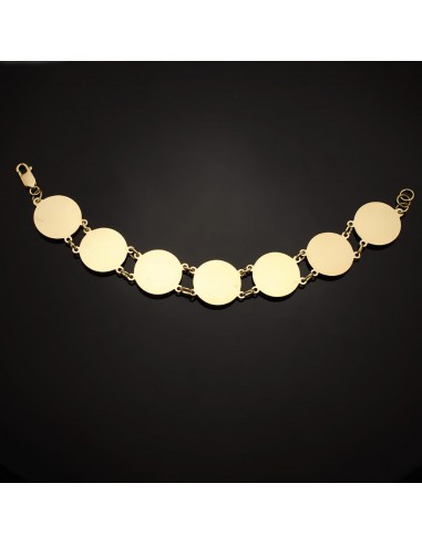 18K PULSERA ORO BICOLOR CON MEDUSAS REDONDAS EN BRILLO 20 MM. LARGO: 21,5 CM