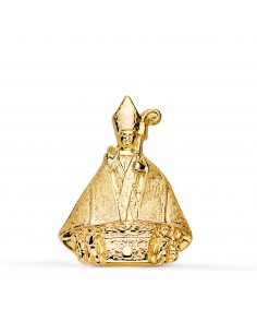 18K MEDALLA ORO AMARILLO SAN FERMIN SILUETA EN BRILLO 22X16 MM