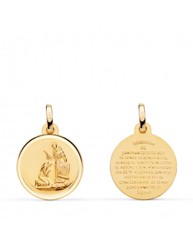 18K MEDALLA ORO AMARILLO BENDICION DE SAN FRANCISCO BISEL. DIAMETRO: 16 MM