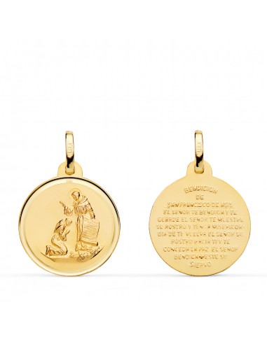 18K MEDALLA ORO AMARILLO BENDICION DE SAN FRANCISCO BISEL. DIAMETRO: 18 MM