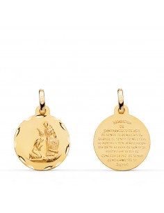 18K MEDALLA ORO AMARILLO BENDICION DE SAN FRANCISCO TALLADA: DIAMETRO: 16 MM