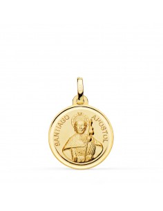 18K MEDALLA ORO AMARILLO SANTIAGO APOSTOL BISEL 14 MM