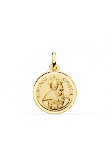 18K MEDALLA ORO AMARILLO SANTIAGO APOSTOL BISEL 14 MM