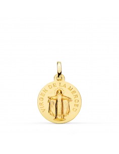 18K MEDALLA ORO AMARILLO VIRGEN DE LA MERCED 16 MM