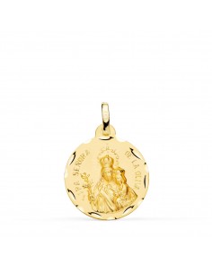 18K MEDALLA ORO AMARILLO VIRGEN DE LA OLIVA TALLADA 18 MM