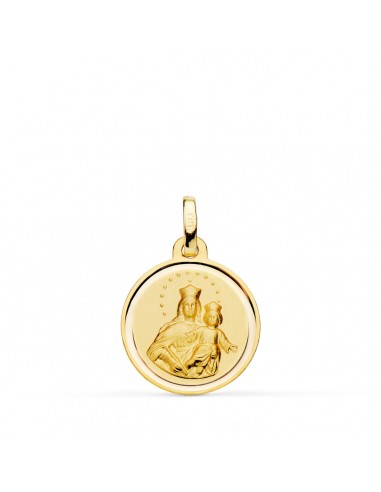 18K MEDALLA ORO AMARILLO VIRGEN MARIA AUXILIADORA BISEL 16 MM