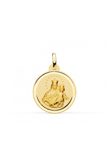 18K MEDALLA ORO AMARILLO VIRGEN MARIA AUXILIADORA BISEL 18 MM