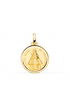18K MEDALLA ORO AMARILLO VIRGEN  SANTA MARIA DE GUADALUPE BISEL 18 MM