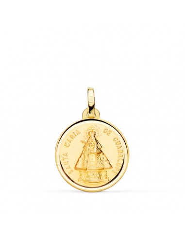 18K MEDALLA ORO AMARILLO VIRGEN  SANTA MARIA DE GUADALUPE BISEL 18 MM