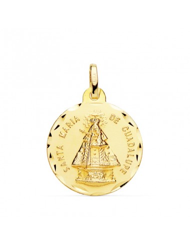 18K MEDALLA ORO AMARILLO VIRGEN SANTA MARIA DE  GUADALUPE TALLADA 20 MM