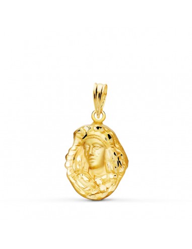 18K MEDALLA ORO AMARILLO ESPERANZA DE TRIANA SILUETA TALLADA 17X13 MM