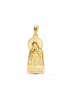 18K MEDALLA ORO AMARILLO VIRGEN DE LA PALOMA SILUETA TALLADA 27X12 MM