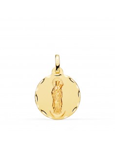 18K MEDALLA ORO AMARILLO VIRGEN DE LA ALMUDENA TALLADA 18 MM