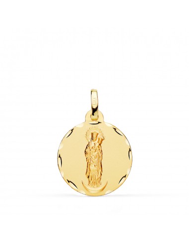 18K MEDALLA ORO AMARILLO VIRGEN DE LA ALMUDENA TALLADA 18 MM