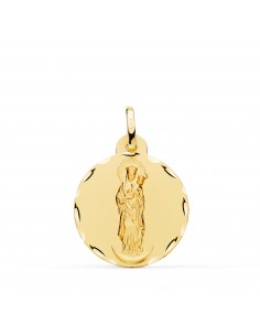 18K MEDALLA ORO AMARILLO VIRGEN DE LA ALMUDENA TALLADA 20 MM