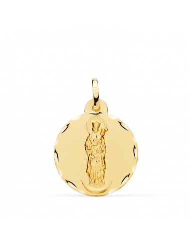 18K MEDALLA ORO AMARILLO VIRGEN DE LA ALMUDENA TALLADA 20 MM