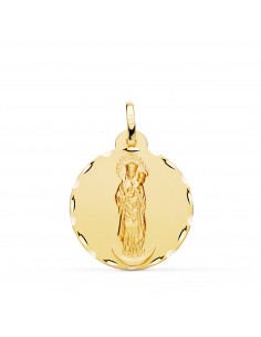 18K MEDALLA ORO AMARILLO VIRGEN DE LA ALMUDENA TALLADA 22 MM