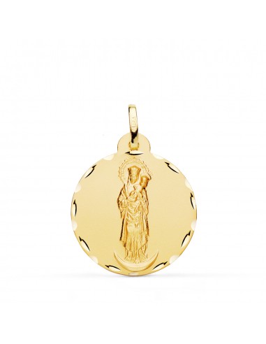 18K MEDALLA ORO AMARILLO VIRGEN DE LA ALMUDENA TALLADA 22 MM