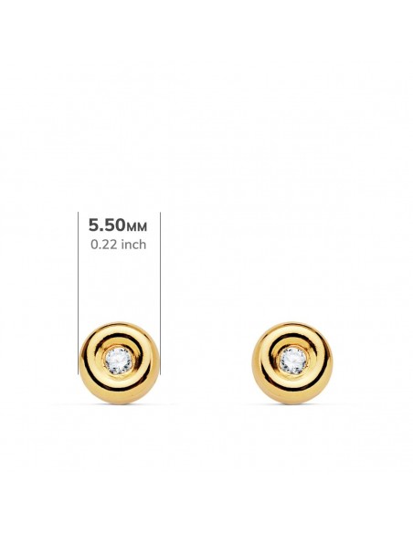 18K PENDIENTES ORO AMARILLO CHATON DIAMANTES 0,040 QTES G-VS2. CIERRE PRESIÓN