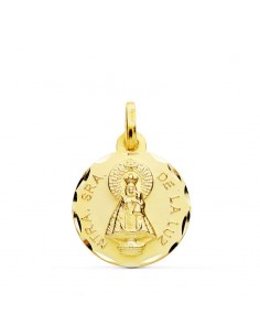 18K MEDALLA ORO AMARILLO NUESTRA SEÑORA DE LA LUZ TALLADA 16 MM