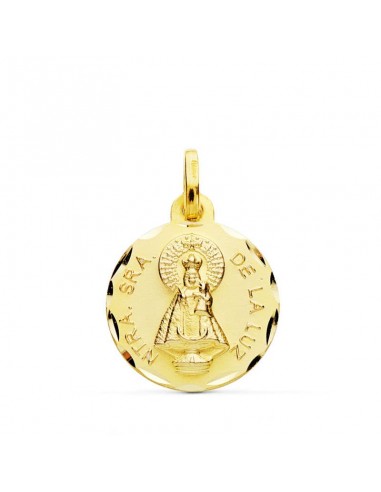 18K MEDALLA ORO AMARILLO NUESTRA SEÑORA DE LA LUZ TALLADA 16 MM