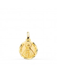 18K MEDALLA ORO AMARILLO NUESTRA SEÑORA VIRGEN DEL MAR 14 MM TALLADA