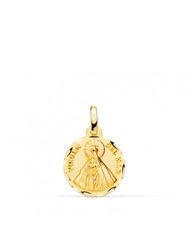 18K MEDALLA ORO AMARILLO NUESTRA SEÑORA VIRGEN DEL MAR 14 MM TALLADA