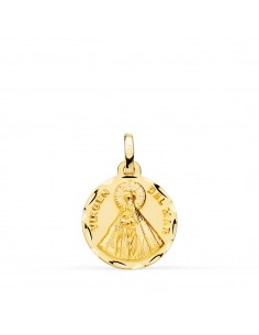 18K MEDALLA ORO AMARILLO VIRGEN DEL MAR TALLADA 16 MM