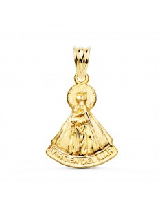 18K MEDALLA ORO AMARILLO VIRGEN DEL MAR SILUETA TALLADA 20X17 MM