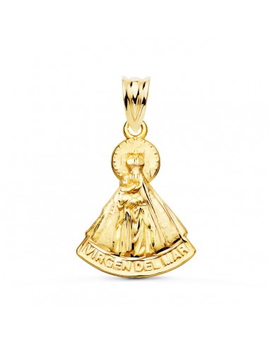 18K MEDALLA ORO AMARILLO VIRGEN DEL MAR SILUETA TALLADA 20X17 MM