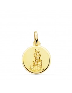 18K MEDALLA ORO AMARILLO VIRGEN NTRASRA DEL SALIENTE BISEL 14 MM
