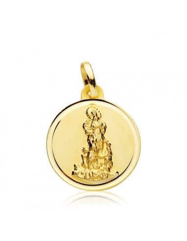 18K MEDALLA ORO AMARILLO VIRGEN DEL SALIENTE 18 MM