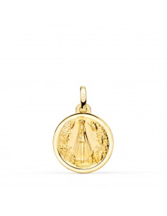 18K MEDALLA ORO AMARILLO VIRGEN NUESTRA SEÑORA DE BEGOÑA BISEL 16 MM