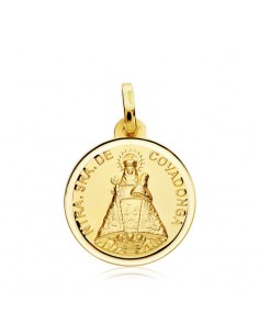 18K MEDALLA ORO AMARILLO VIRGEN DE COVADONGA BISEL 18 MM