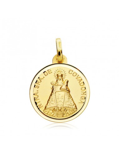 18K MEDALLA ORO AMARILLO VIRGEN DE COVADONGA BISEL 18 MM