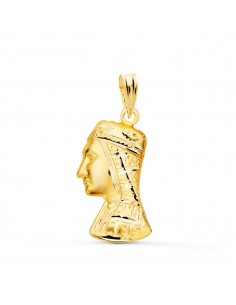 18K MEDALLA ORO AMARILLO VIRGEN DE MONTSERRAT SILUETA TALLADA 25X14  MM