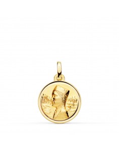 18K MEDALLA ORO AMARILLO VIRGEN DE MONTSERRAT BISEL 16 MM