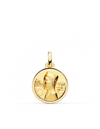 18K MEDALLA ORO AMARILLO VIRGEN DE MONTSERRAT BISEL 16 MM