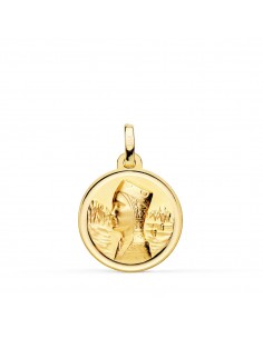 18K MEDALLA ORO AMARILLO VIRGEN DE MONTSERRAT BISEL 18 MM
