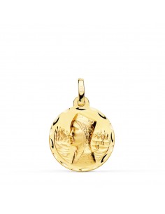 18K MEDALLA ORO AMARILLO VIRGEN DE MONTSERRAT TALLADA 18 MM