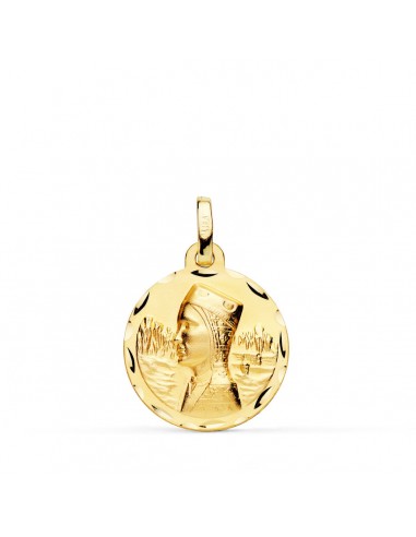 18K MEDALLA ORO AMARILLO VIRGEN DE MONTSERRAT TALLADA 18 MM