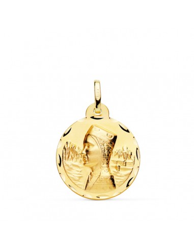 18K MEDALLA ORO AMARILLO VIRGEN DE MONTSERRAT TALLADA 20 MM