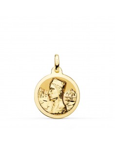 18K MEDALLA ORO AMARILLO VIRGEN DE MONTSERRAT BRILLO 18 MM