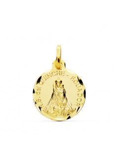 18K MEDALLA ORO AMARILLO NUESTRA SEÑORA DEL QUINCHE 16 MM
