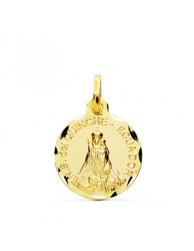 18K MEDALLA ORO AMARILLO NUESTRA SEÑORA DEL QUINCHE 16 MM